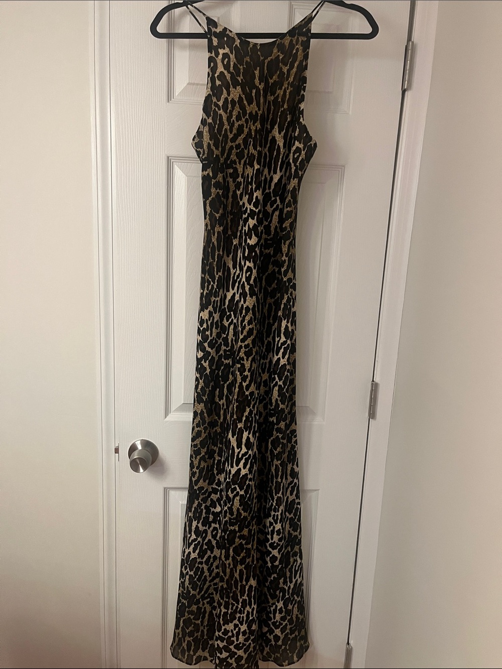 Leopard Print Maxi Dress - Sleeveless Animal Print Evening Dress